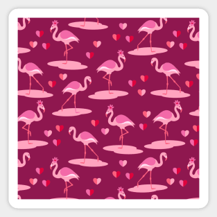 Valentine's Flamingo in Love burgundy Sticker